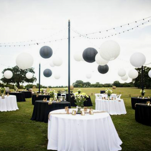 30x 30cm White Black Paper Lanterns