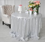 Silver Sequin Glitter Tablecloth Backdrop