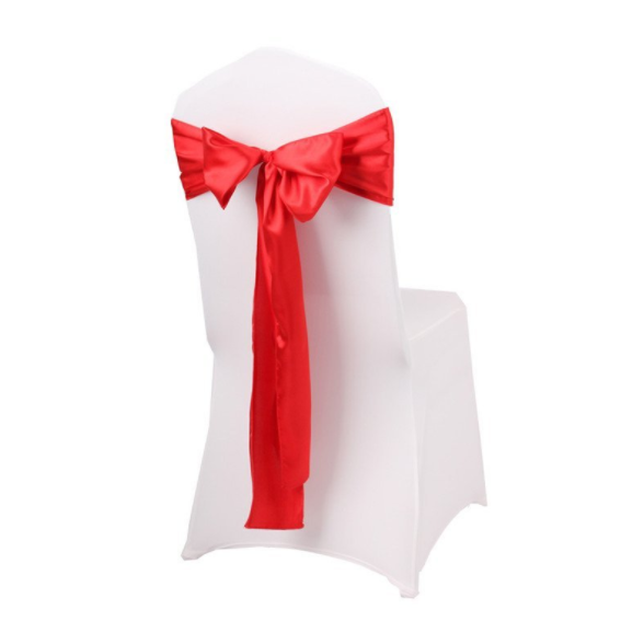 Red Satin Chair Sashes Table Runners