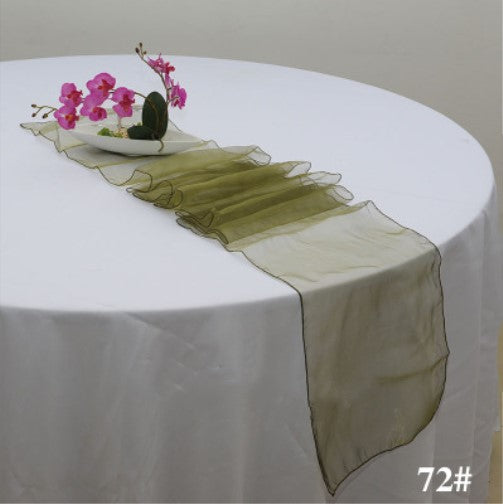 Organza Table Runners - Olive Green