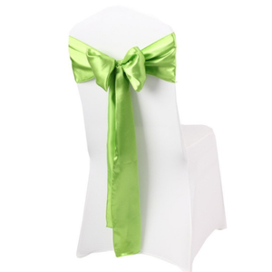 Apple Green Satin Chair Sashes Table runners