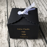 100 Black Gold Foil Personalized Anniversary Favor Boxes