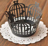 Cupcake Wrapper - Black Birdcage