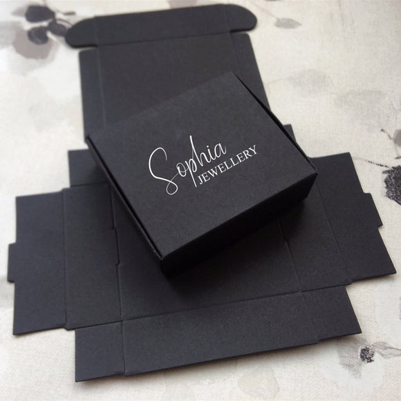 200 Personalized Business Logo Black Packaging Boxes
