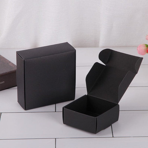 Square Black Paper Soap Favor Boxes