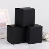 Cubic Black Paper Favor Boxes Soap Candle Packing Box