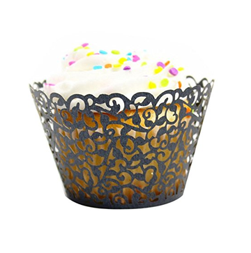 Cupcake Wrapper - Black Vine