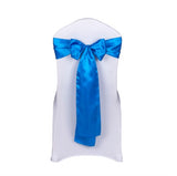 Blue Satin Chair Sashes Table Runners