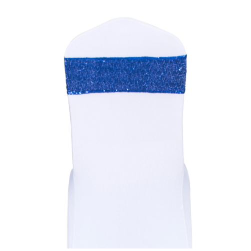 Royal Blue Sequin Glitter Chair Bands