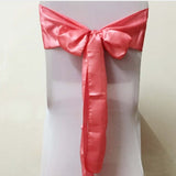 Coral Satin Chair Sashes Table Runners