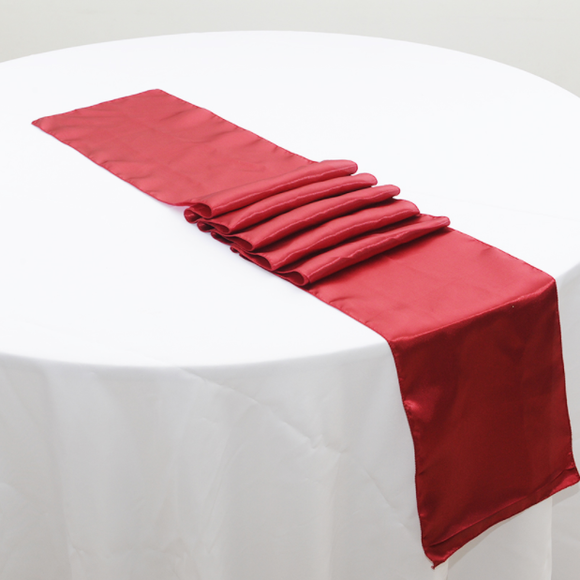 Satin Table Runners - Dark Red