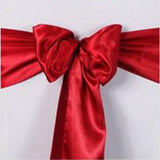 Dark Red Satin Chair Sashes Table Runners