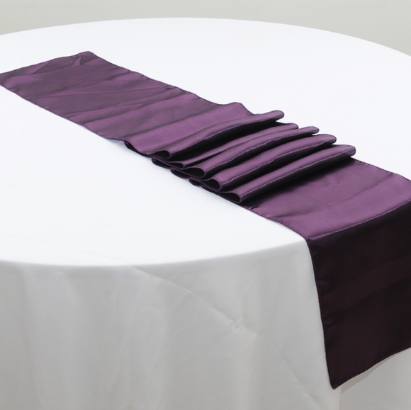 Satin Table Runners - Eggplant