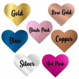 100 Gold Foil Personalized Gift Heart Shape Tags
