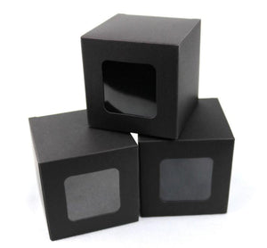 Front Window Black Paper Favor Boxes | Packaging Box