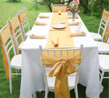 Gold Satin Chair Sashes Table Runners