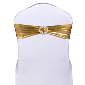 Metallic Lycra Spandex Chair Bands - Gold