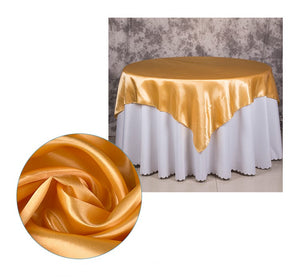 Gold Satin Tablecloth Overlay Top