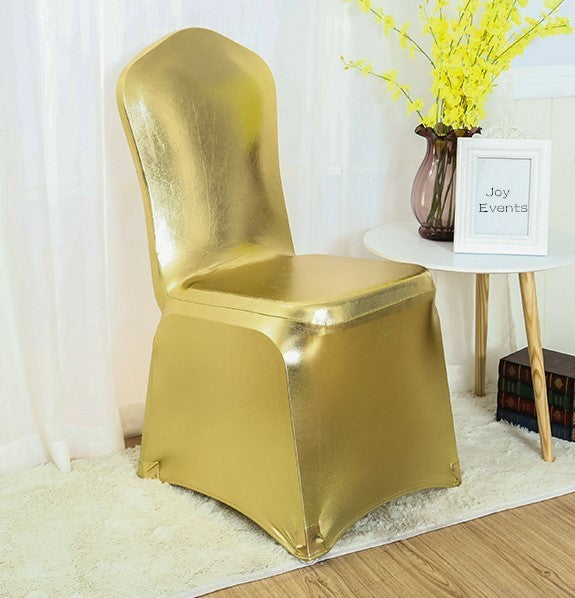 Metallic Spandex Chair Covers - Gold