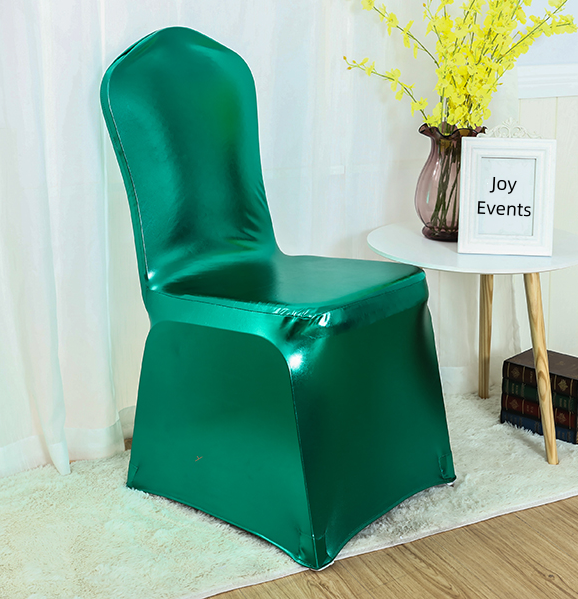 Metallic Spandex Chair Covers - Green