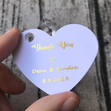 100 Gold Foil Personalized Gift Heart Shape Tags