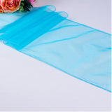 Turuoise blue organza table runner