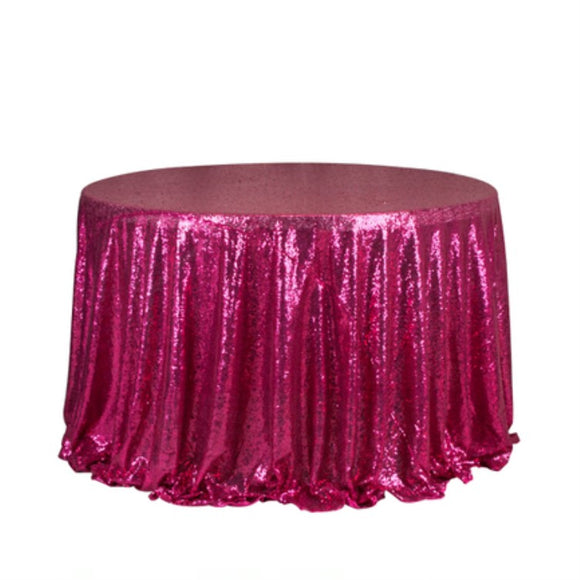 Hot Pink Sequin Glitter Tablecloth Backdrop