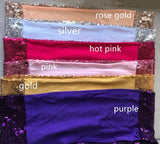 Rose Gold Pink Spandex Sequin Glitter Chair Bands
