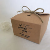 100 Kraft or White Favor Boxes Personalized Wordings