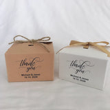 100 Kraft or White Favor Boxes Personalized Wordings