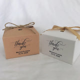 100 Kraft or White Favor Boxes Personalized Wordings
