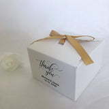 100 Kraft or White Favor Boxes Personalized Wordings