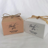 100 Kraft or White Favor Boxes Personalized Wordings