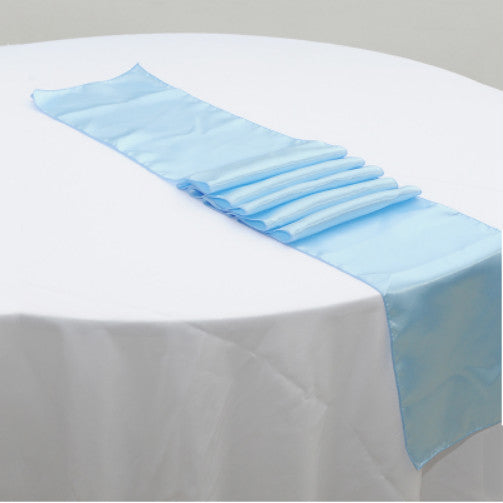 Satin Table Runners - Light Blue