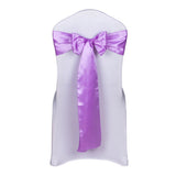 Lilac Satin Chair Sashes Table Runners