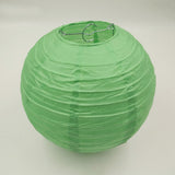 Green Paper Lanterns & Green White Pom Poms
