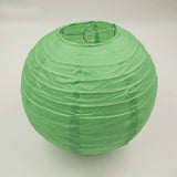 Green Paper Lanterns & Green White Pom Poms