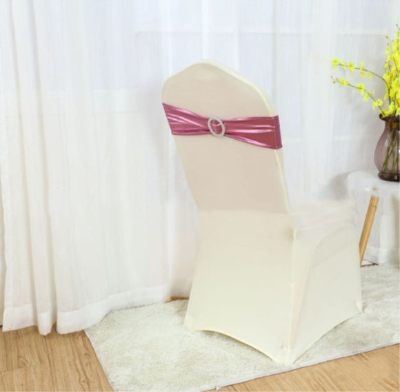Metallic Lycra Spandex Chair Bands - Pink