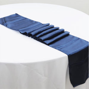 Satin Table Runners - Navy Blue