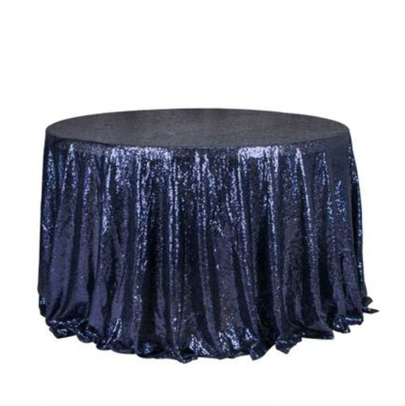 Navy Blue Sequin Glitter Tablecloth Backdrop