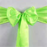 Neon Green Satin Chair Sashes Table Runners