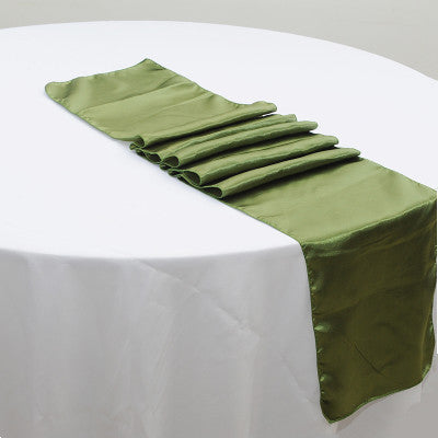 Satin Table Runners - Olive Green