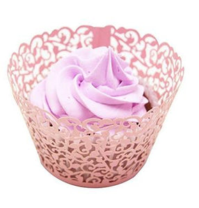 Cupcake Wrapper - Pink Vine