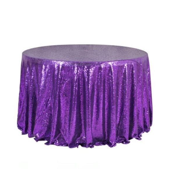Purple Sequin Glitter Tablecloth Backdrop
