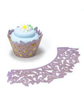 Cupcake Wrapper - Purple Butterfly