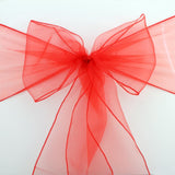Red Organza Chair Sashes Table Runners