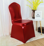 Metallic Spandex Chair Covers - Red