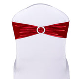 Metallic Lycra Spandex Chair Bands - Red