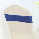 Royal Blue Sequin Glitter Chair Bands