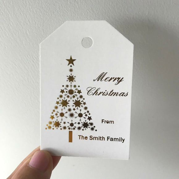 100 Rose Gold Foil Personalized Christmas Gift Tags